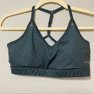 AR33 Green Padded Sports Bra Womens Small Athletic Gym Top Modest Gorpcore Top